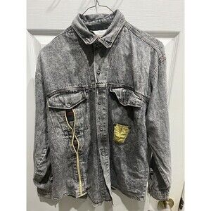 Gitano Acid wash denim Button Up Gray Yellow XL Bait And Tackle Outdoors